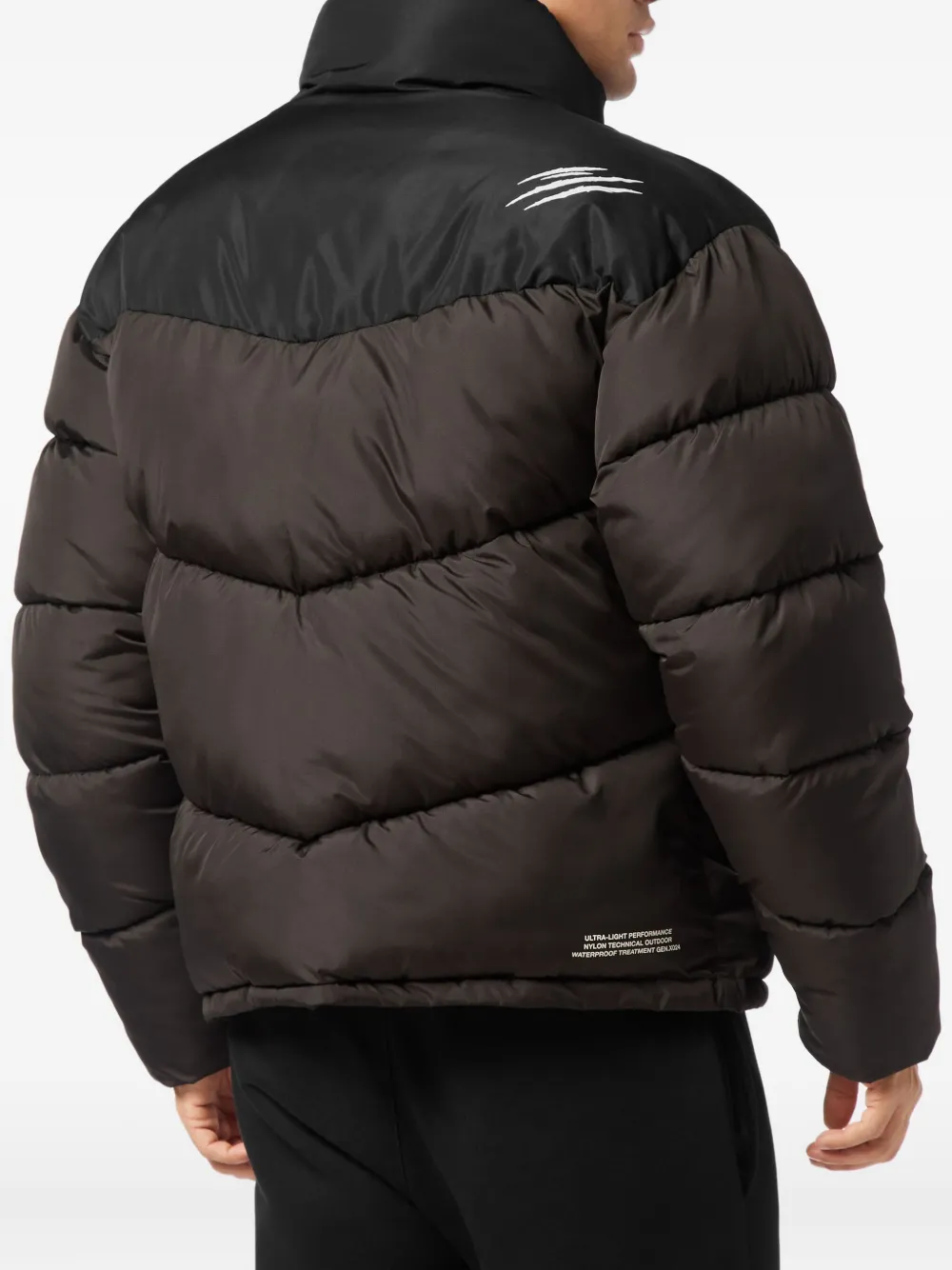  Plein Sport Claw-print Quilted Jacket - Brown 