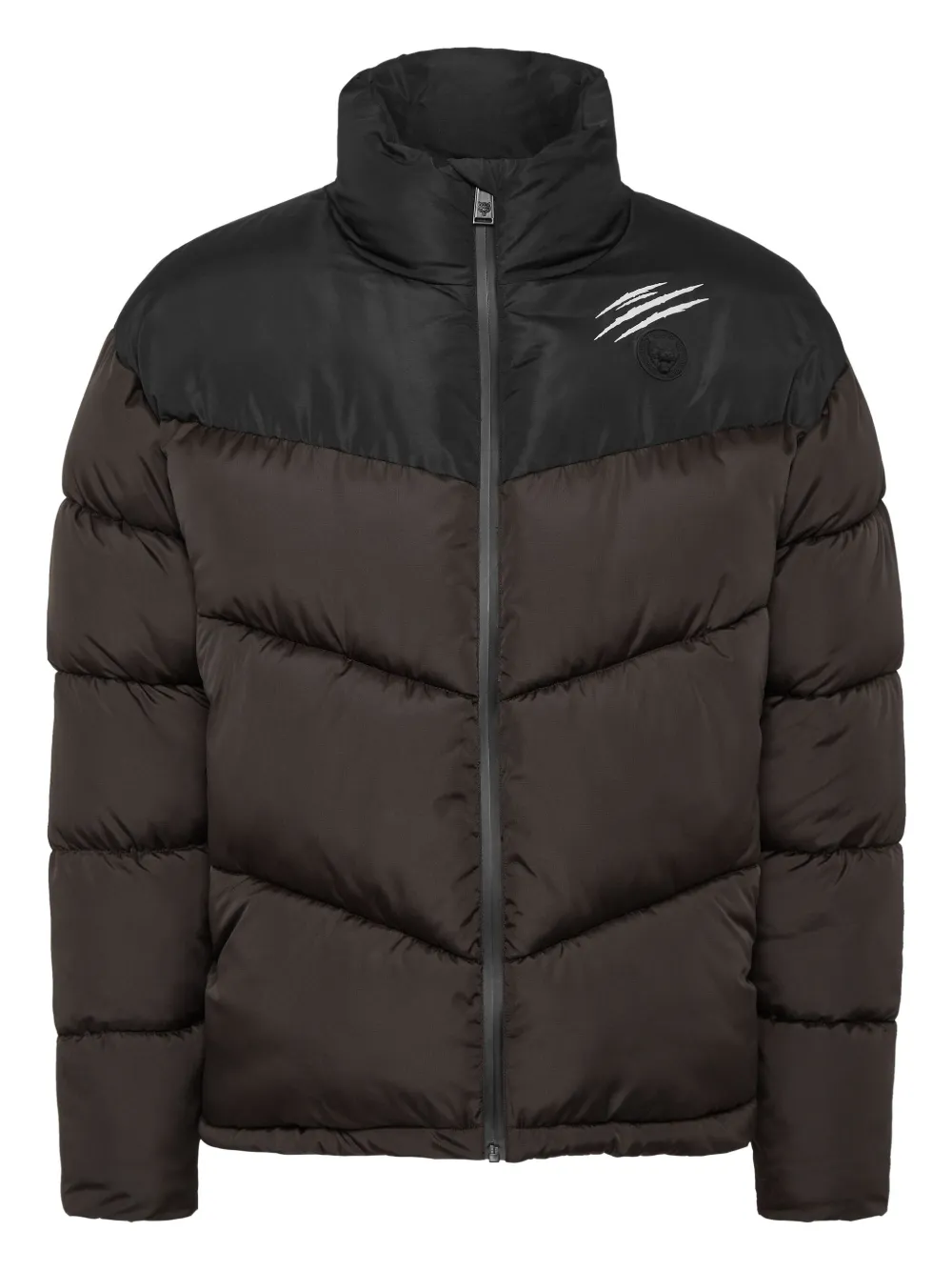 Plein Sport Piumino trapuntato con stampa - Marrone