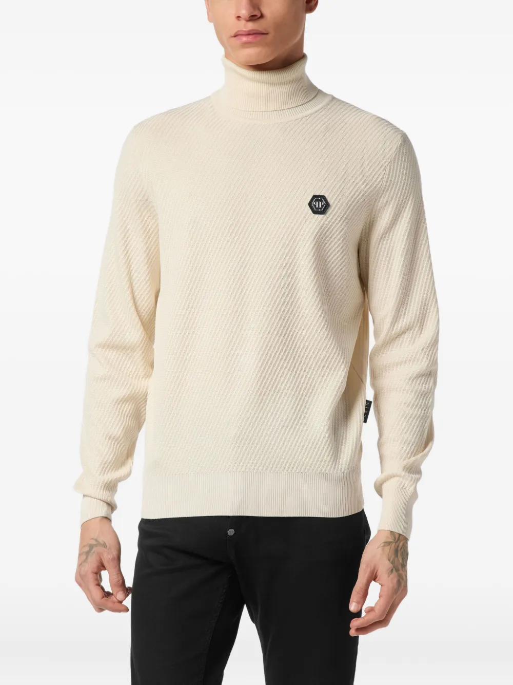 Philipp Plein Ribgebreide trui Wit
