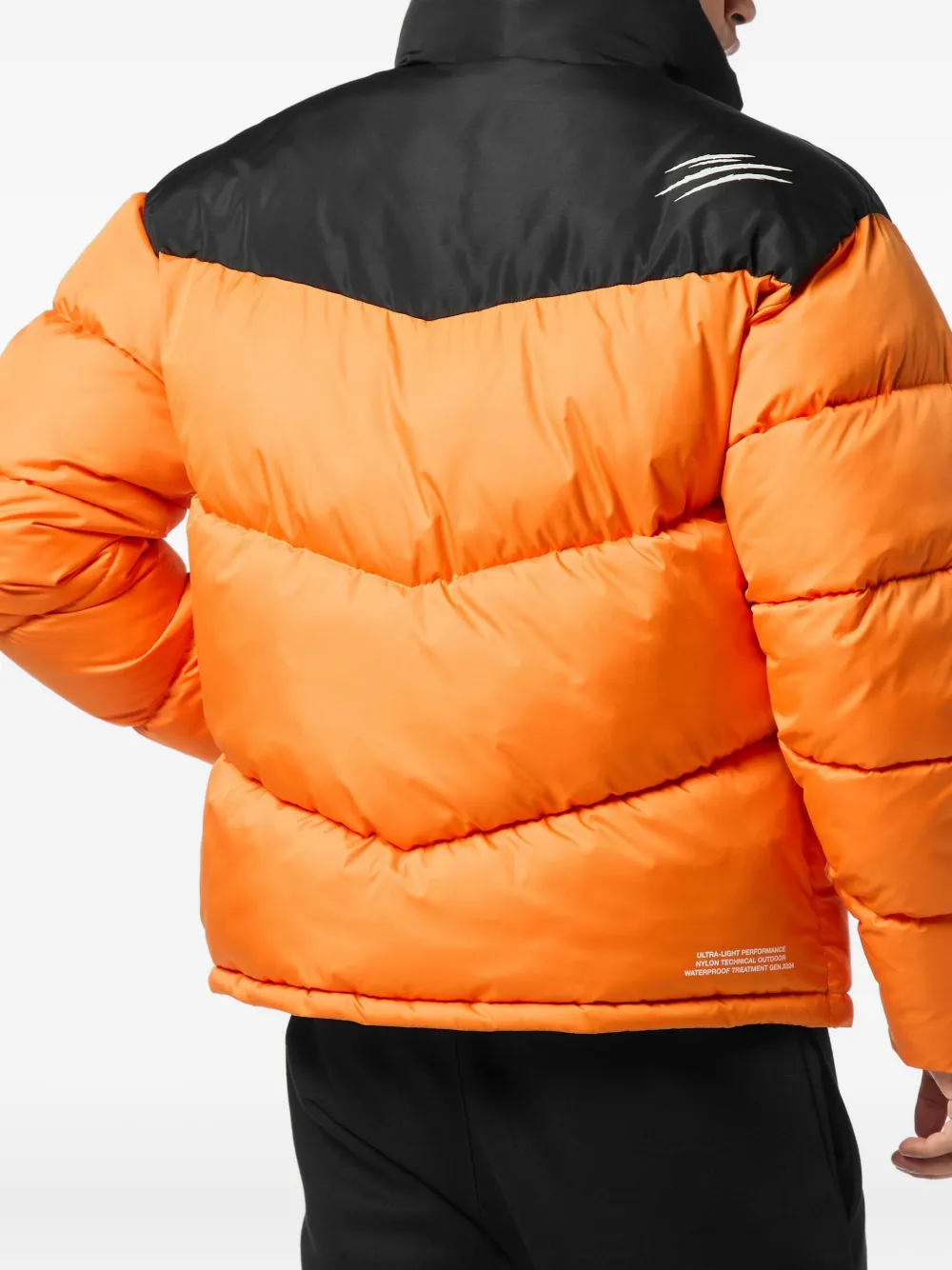 Plein Sport Jack met colourblocking en chevron streep Oranje