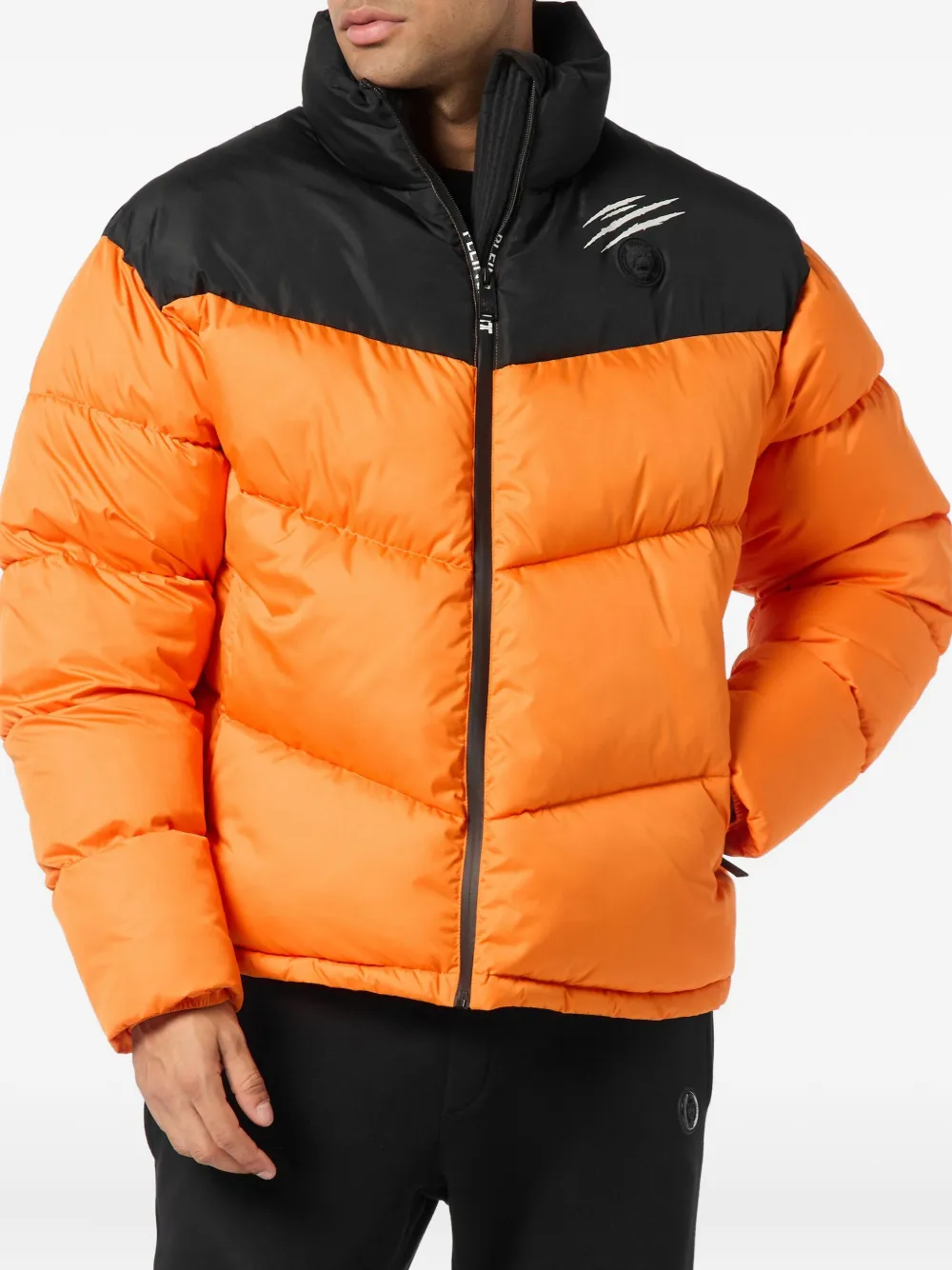Plein Sport Jack met colourblocking en chevron streep Oranje