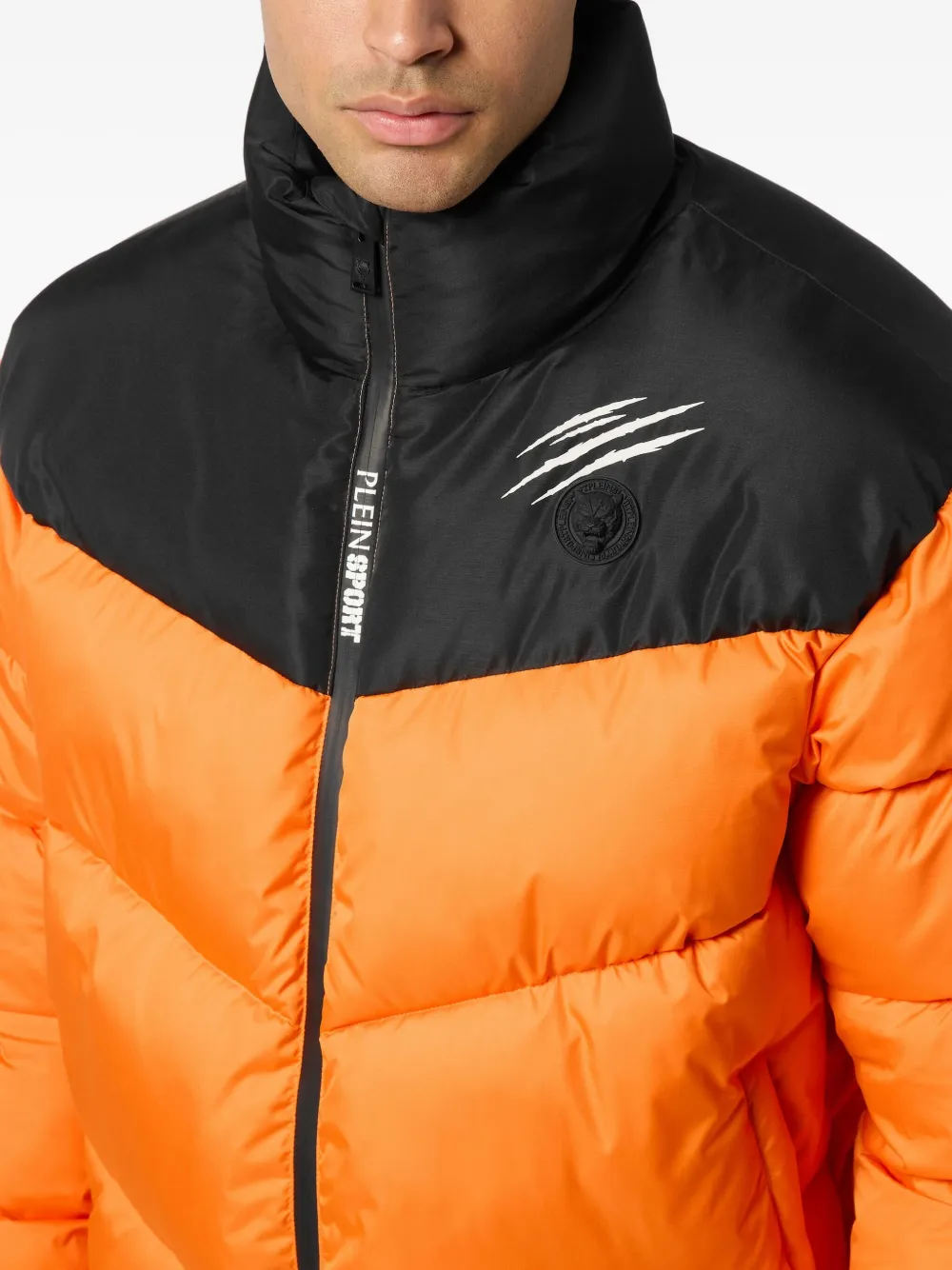 Plein Sport Jack met colourblocking en chevron streep Oranje