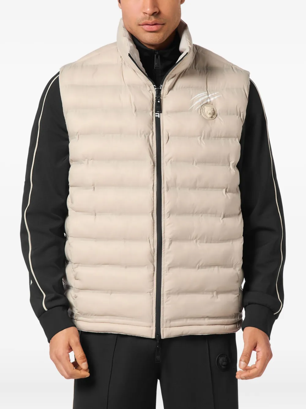 Plein Sport Logo-patch Gilet In Neutral