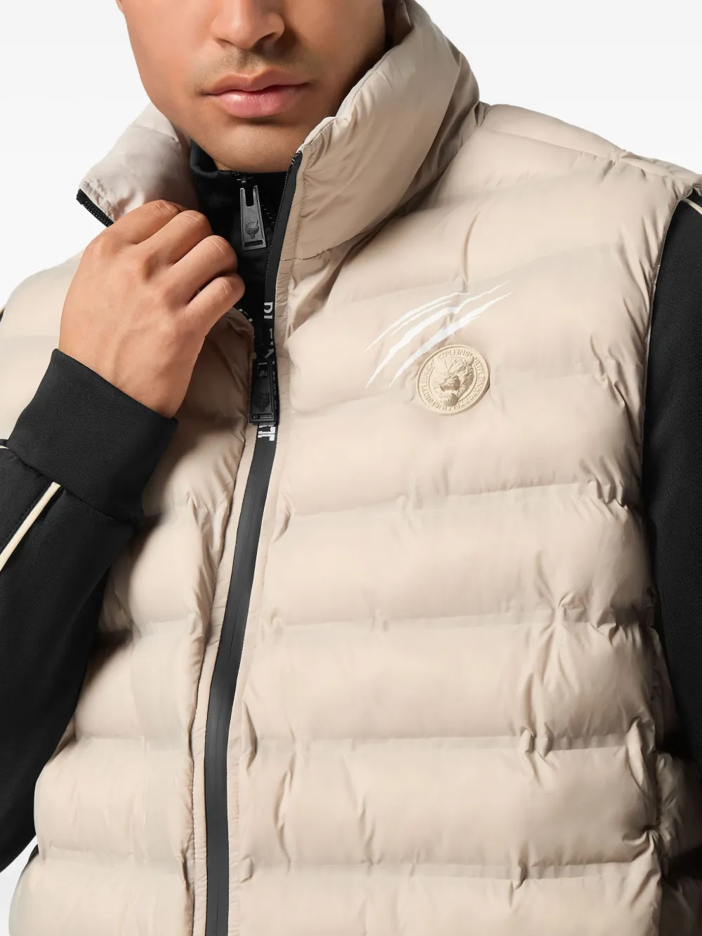 Plein Sport Logo-patch Gilet In Neutral