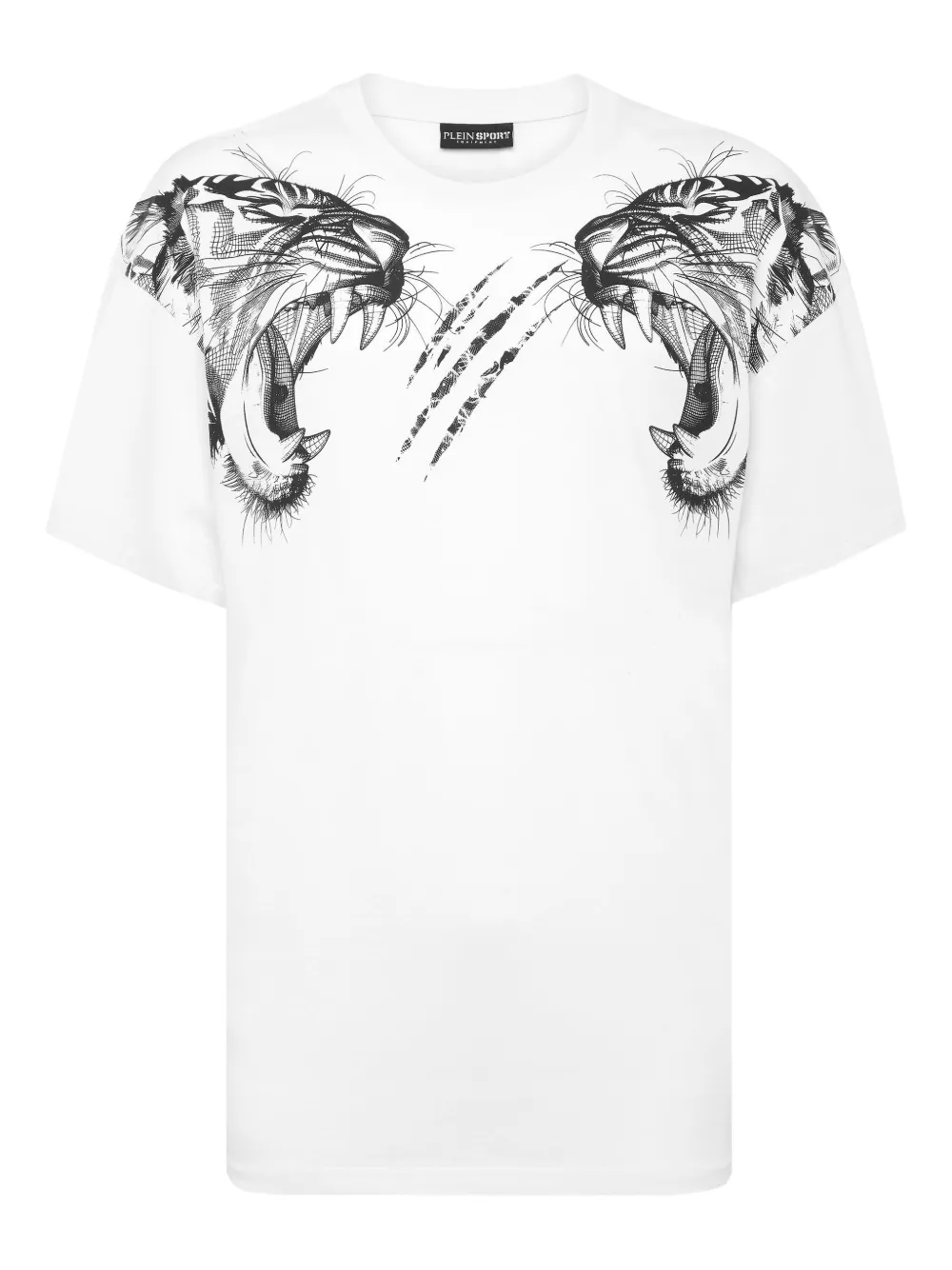 Plein Sport tiger-claw print cotton T-shirt - ホワイト Plein Sport tiger-claw print cotton T-shirt - ホワイト