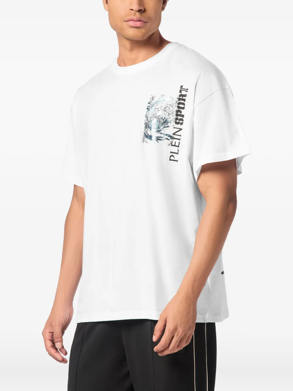 Plein Sport tiger-print cotton t-shirt - Wit