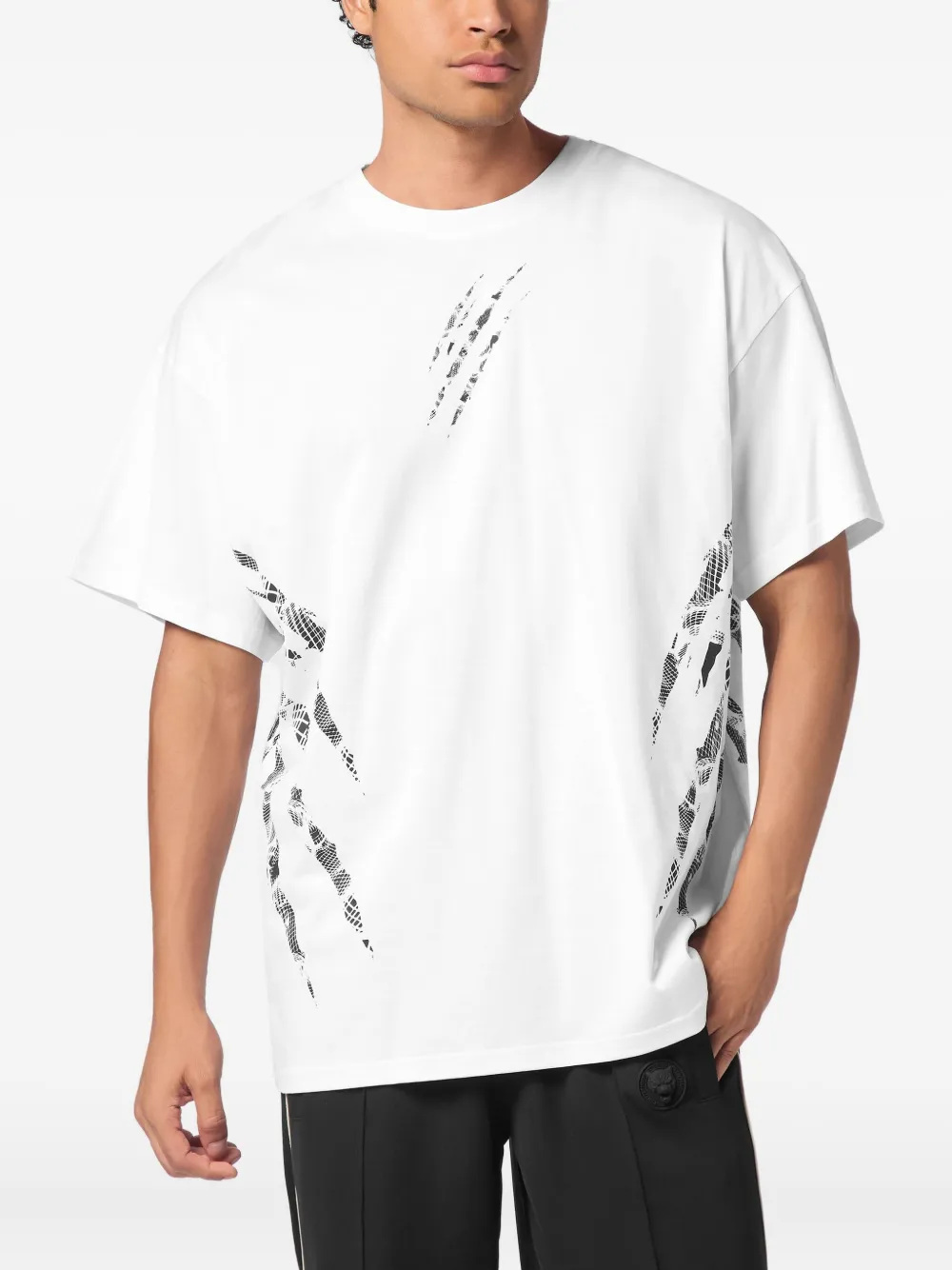 Plein Sport claw-print cotton T-shirt Wit