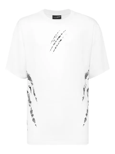 Plein Sport T-shirt in cotone con stampa graffio d'artiglio