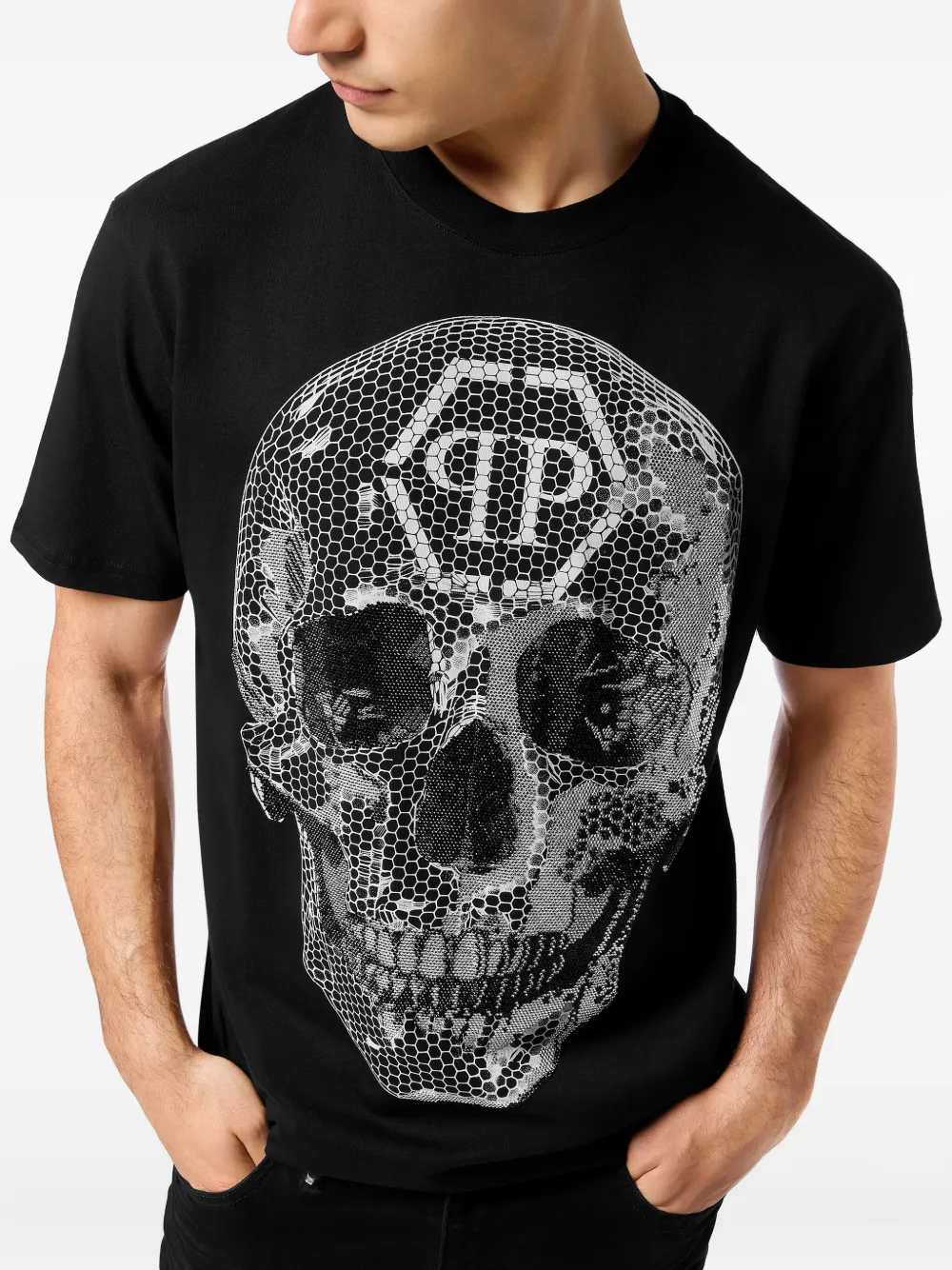 Philipp Plein T-shirt met doodskopprint Zwart