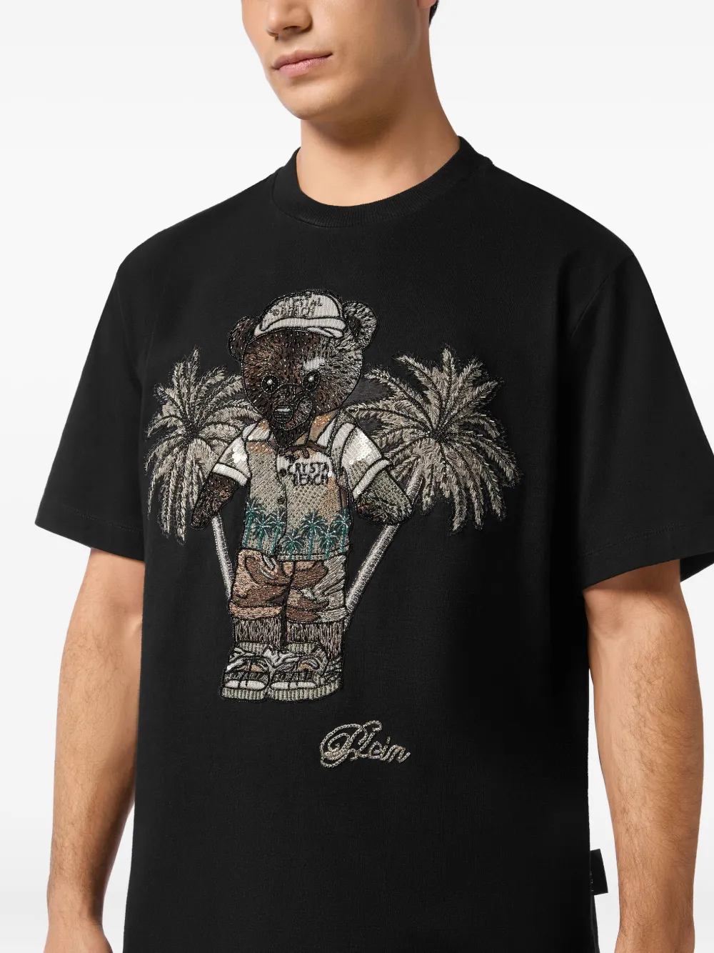 Philipp Plein T-shirt met teddybeer-borduurwerk Zwart