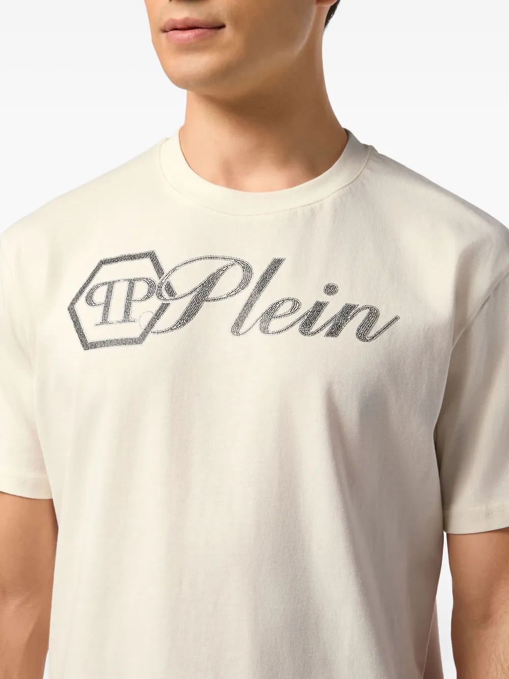 Philipp Plein T-shirt verfraaid met logo Wit