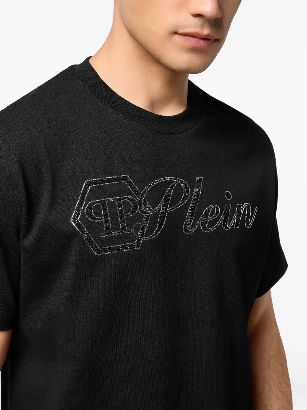 Philipp Plein T-shirt verfraaid met logo Zwart