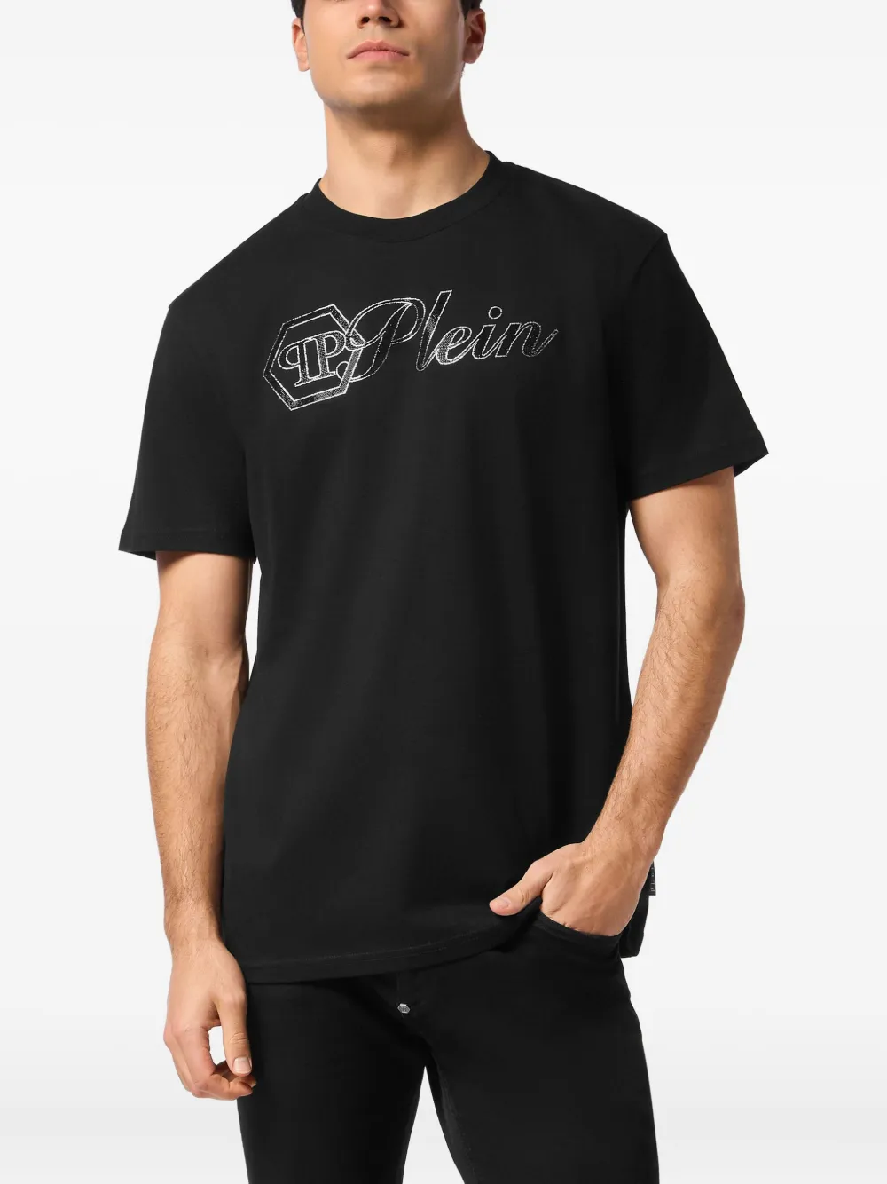 Philipp Plein T-shirt verfraaid met logo Zwart