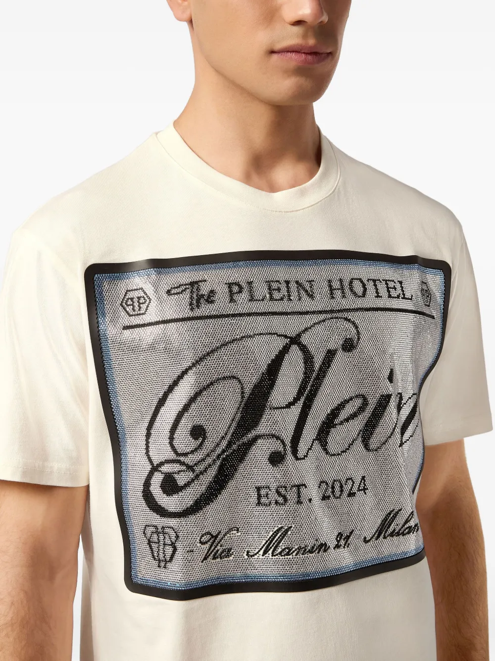 Philipp Plein T-shirt verfraaid met logo Wit