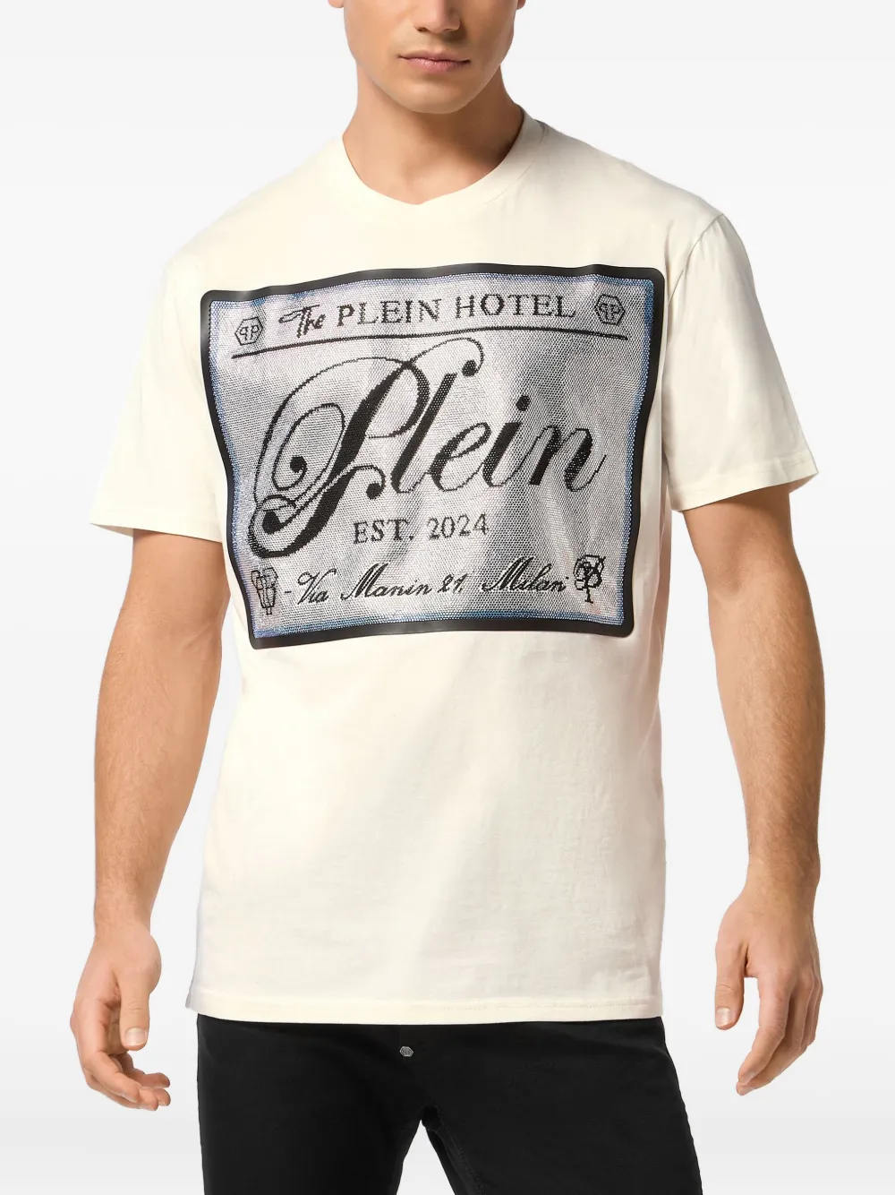 Philipp Plein T-shirt verfraaid met logo Wit