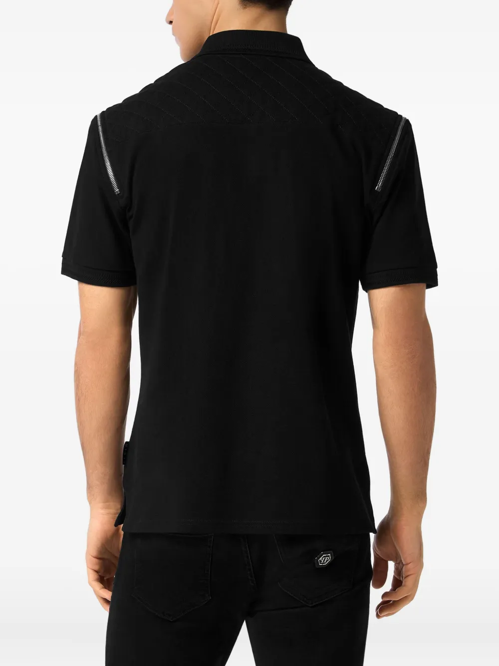 Philipp Plein Poloshirt met gewatteerde schouders Zwart