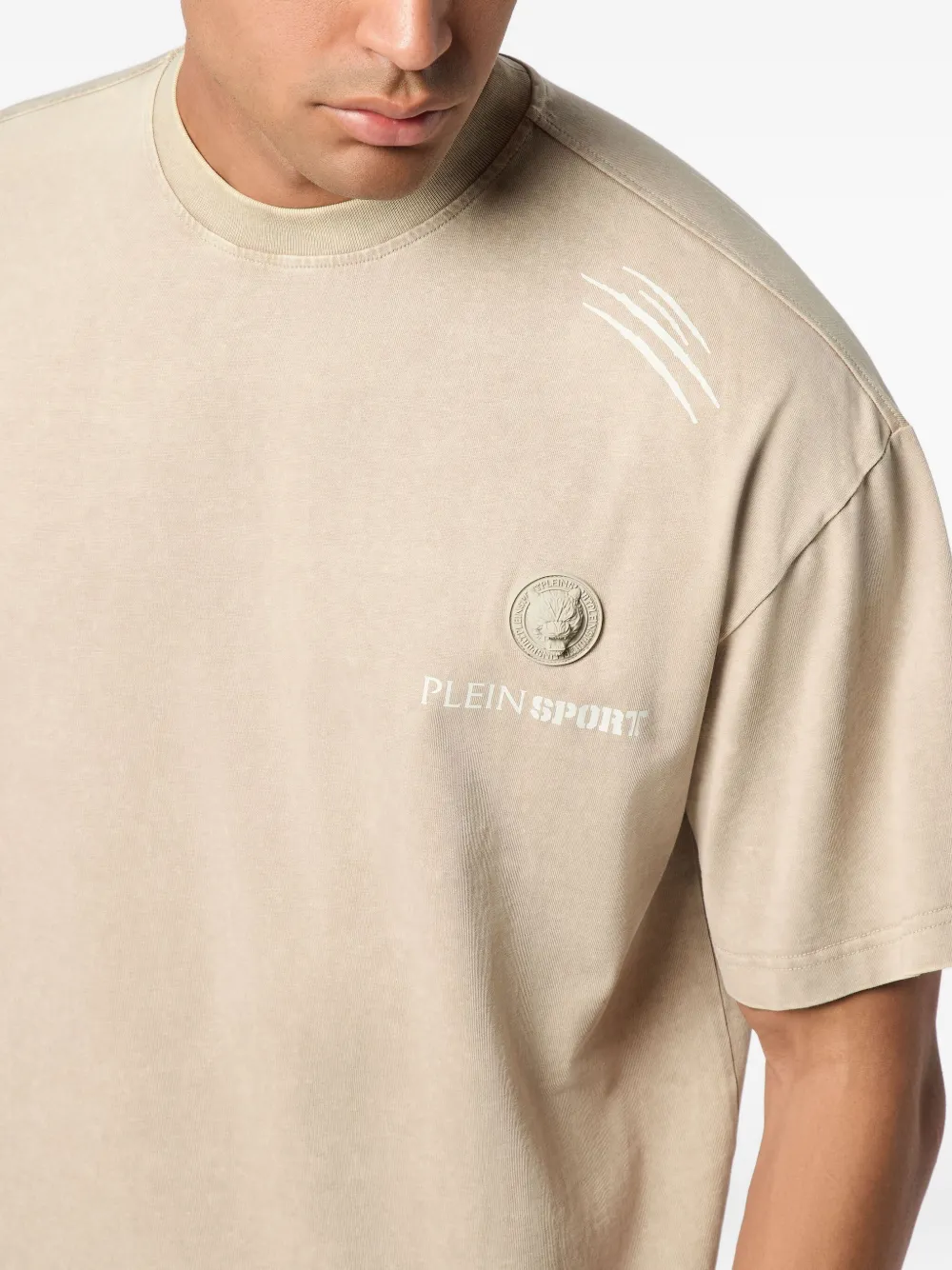 Plein Sport Logo-patch T-shirt In Neutral