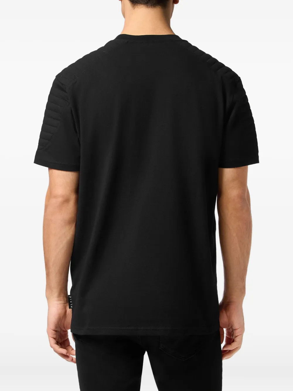 Philipp Plein T-shirt met ritsdetail en gewatteerde schouders Zwart