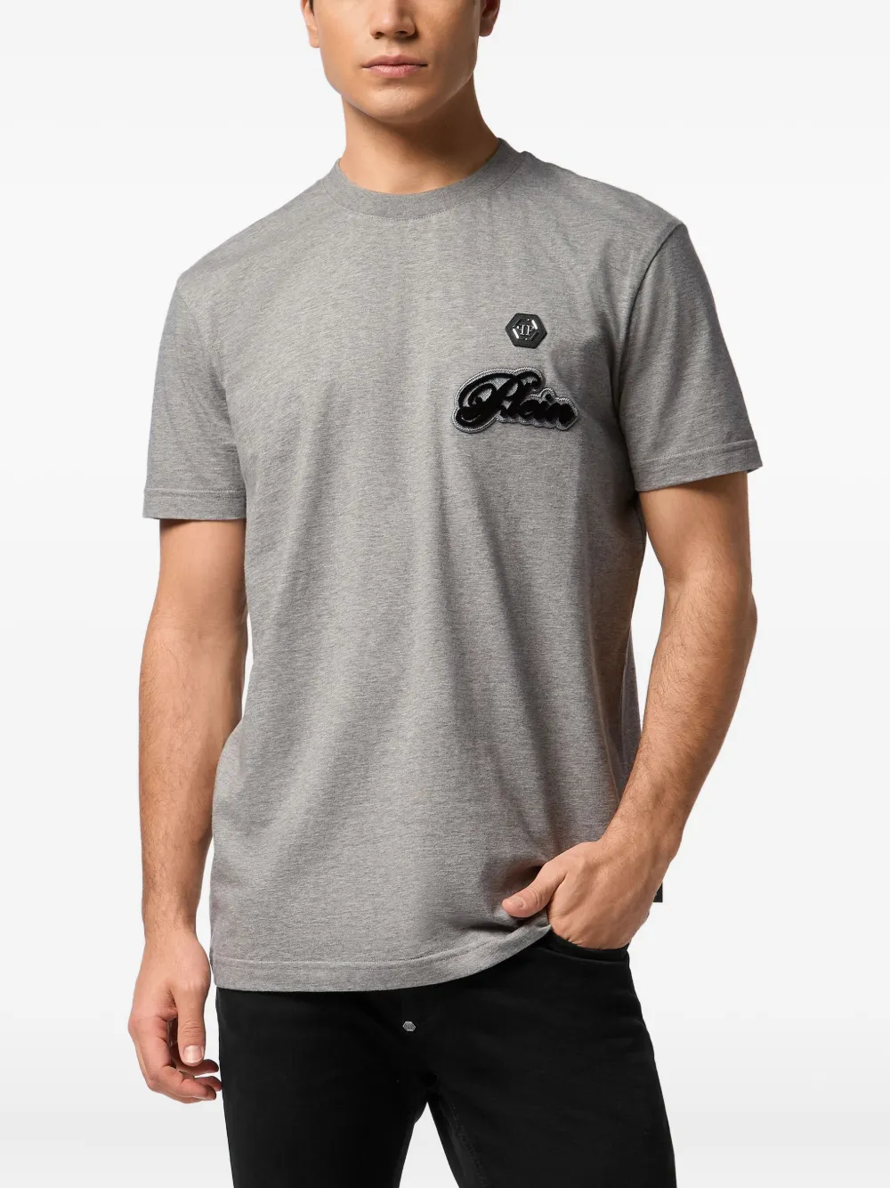 Philipp Plein T-shirt met geborduurd logo - Grijs