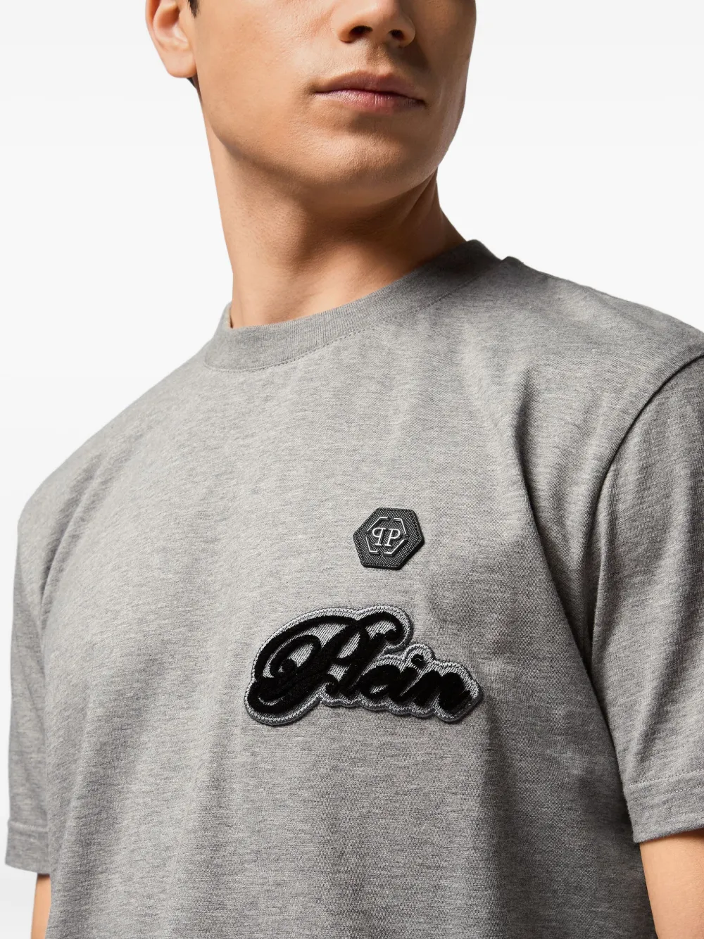 Philipp Plein T-shirt met geborduurd logo Grijs