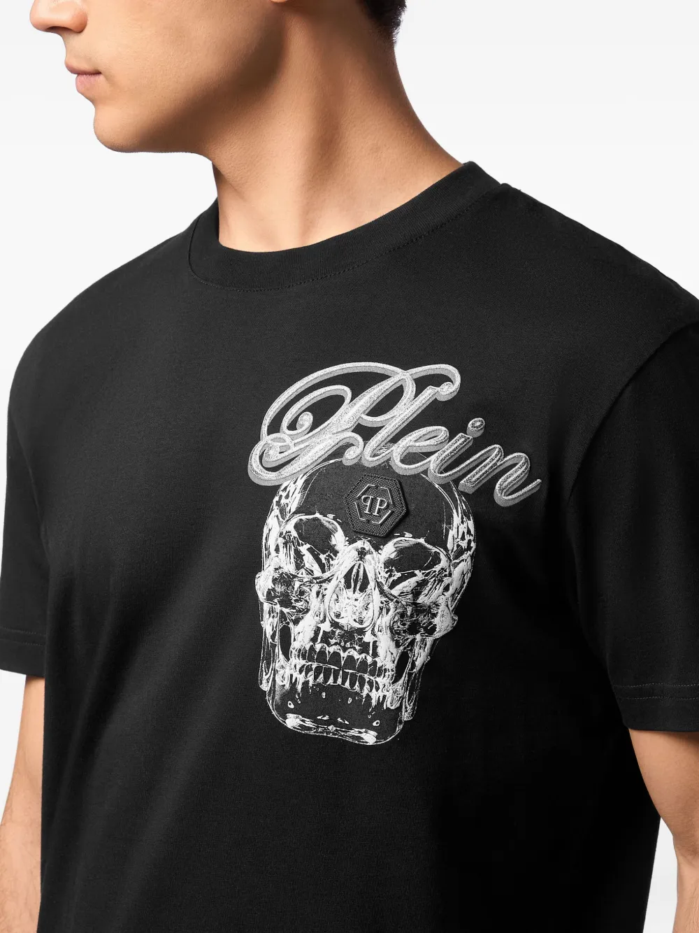 Philipp Plein T-shirt met doodskopprint Zwart