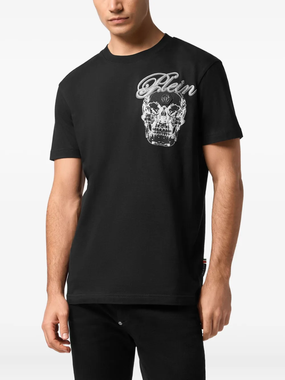 Philipp Plein T-shirt met doodskopprint - Zwart