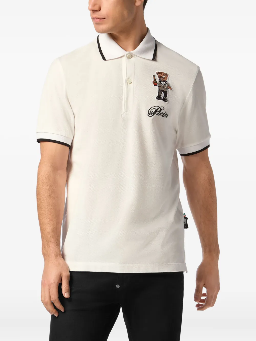 Philipp Plein Poloshirt met grafische teddybeerprint - Wit