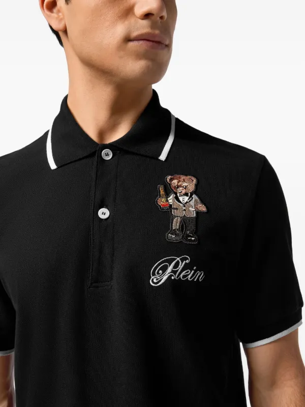 Philipp Plein ベアエンブロイダリーポロシャツ | ブラック | FARFETCH JP