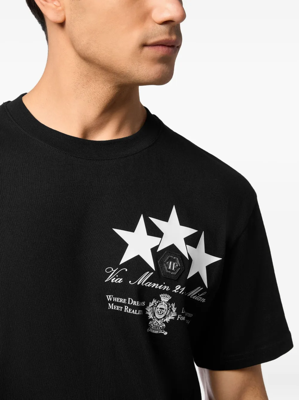Philipp Plein T-shirt met sterprint Zwart