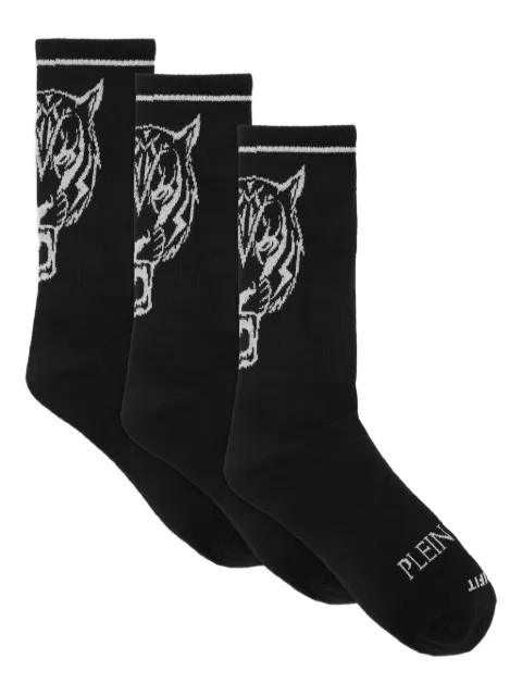Plein Sport tiger-head socks (pack of three) 