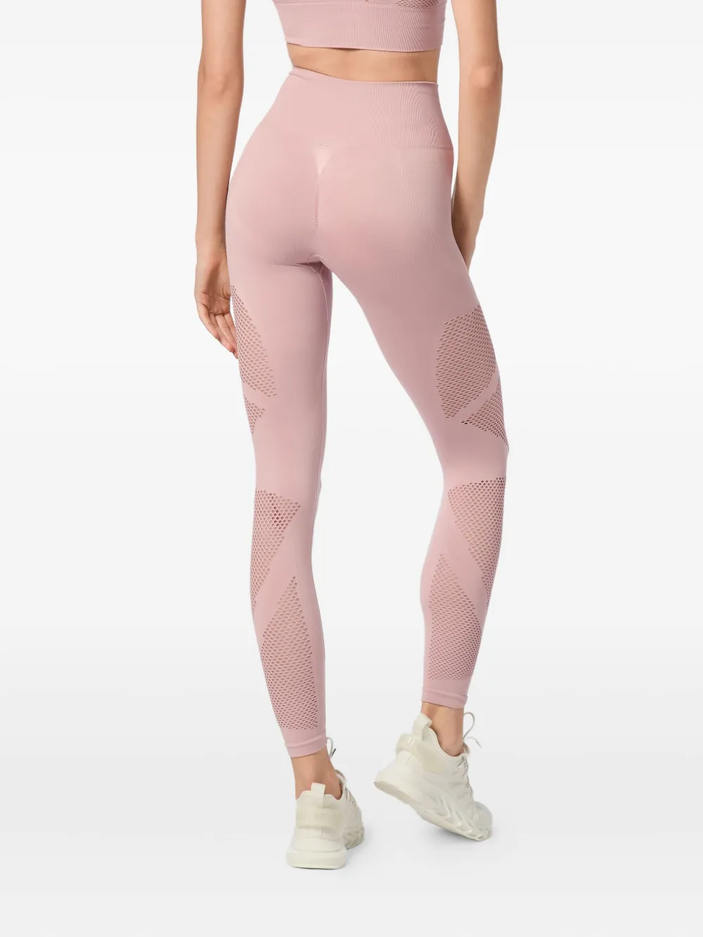 Plein Sport Seamless Mesh-insert Leggings In Pink