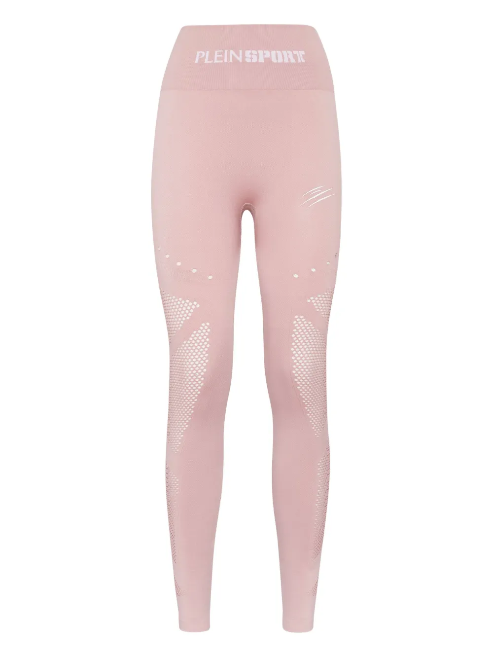 Plein Sport Seamless Mesh-insert Leggings In Pink