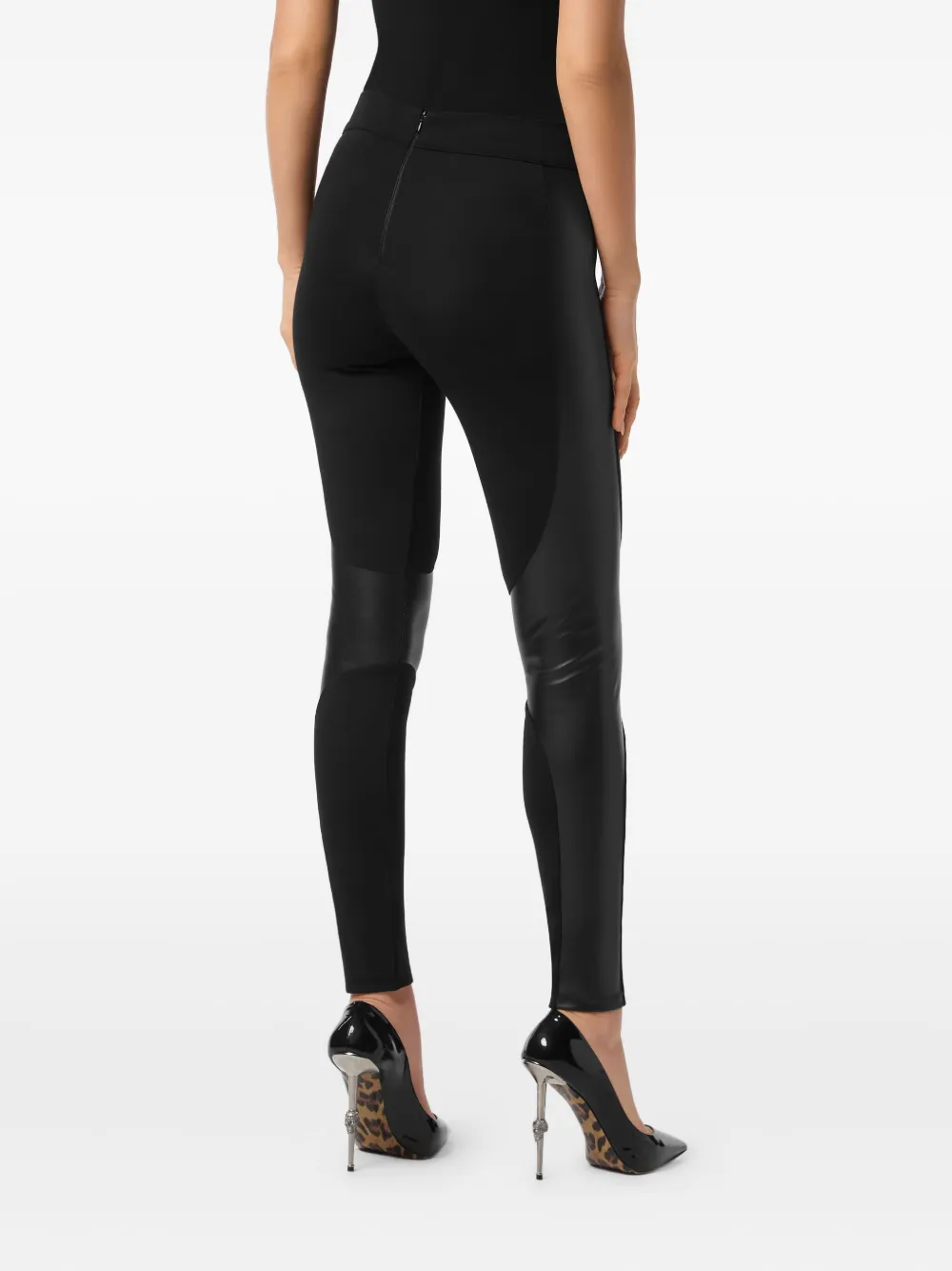 Philipp Plein Legging van imitatieleer Zwart