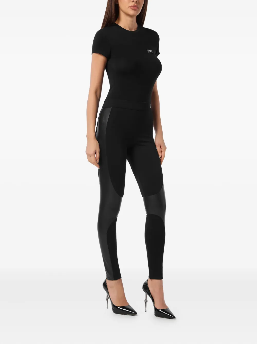 Philipp Plein Legging van imitatieleer Zwart