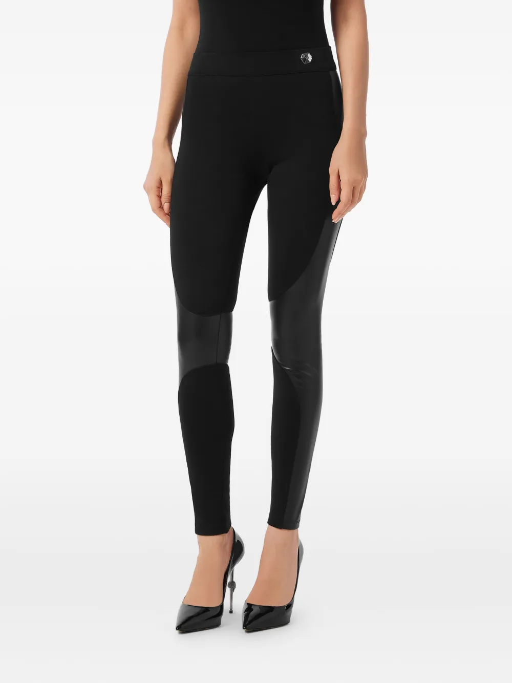 Philipp Plein Legging van imitatieleer Zwart