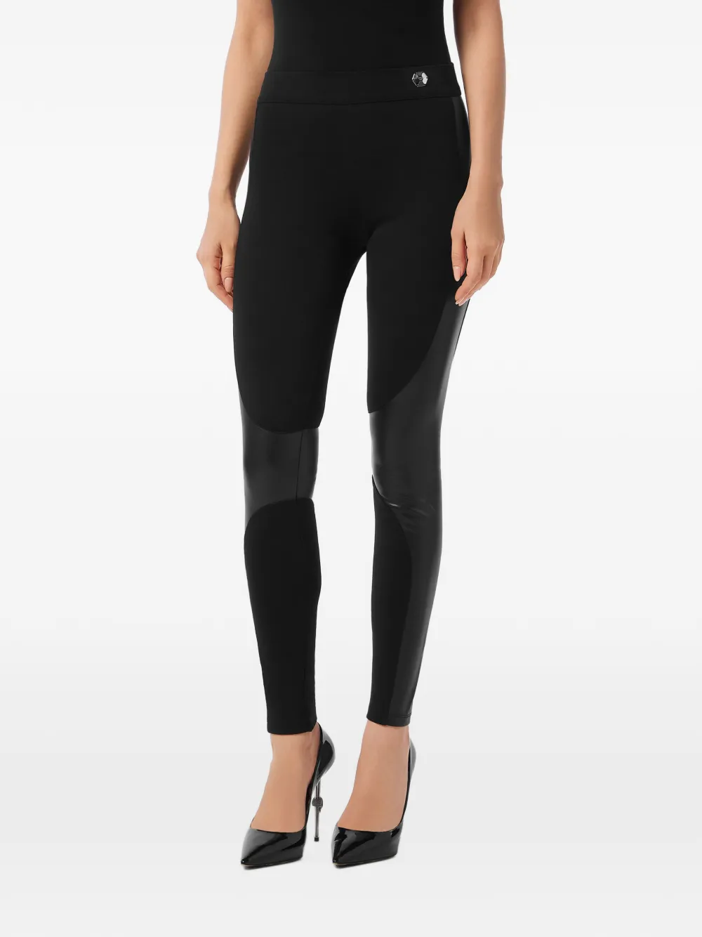 Philipp Plein Leggings in pelle sintetica - Nero