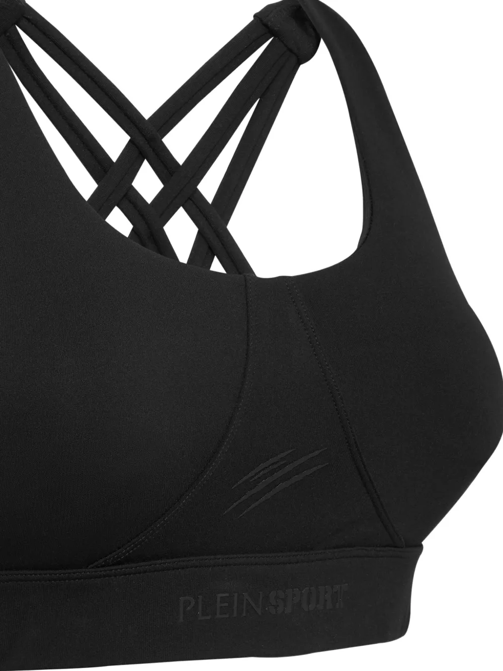 Plein Sport Crisscross-strap Sports Bra In Black