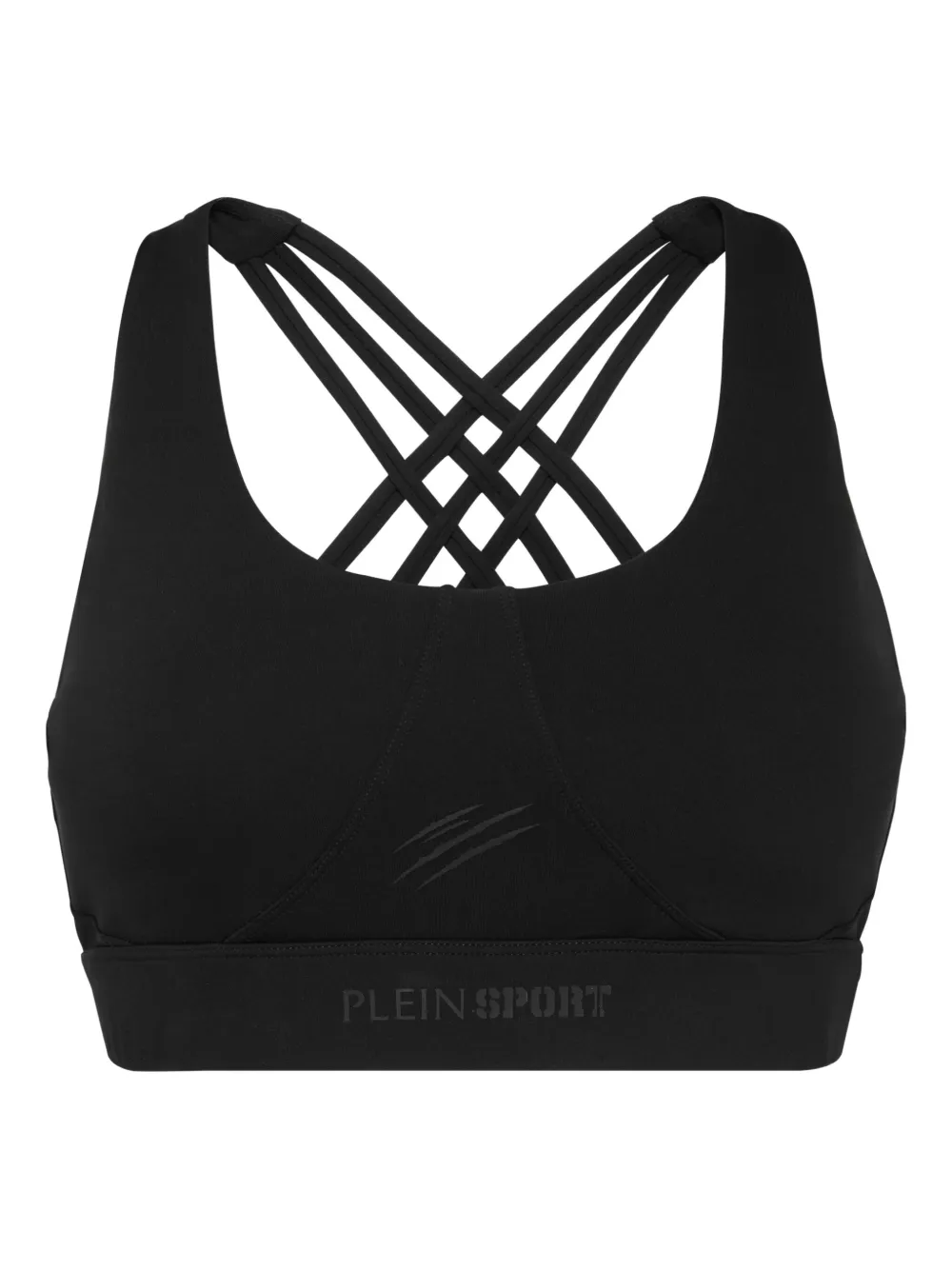 Plein Sport Crisscross-strap Sports Bra In Black