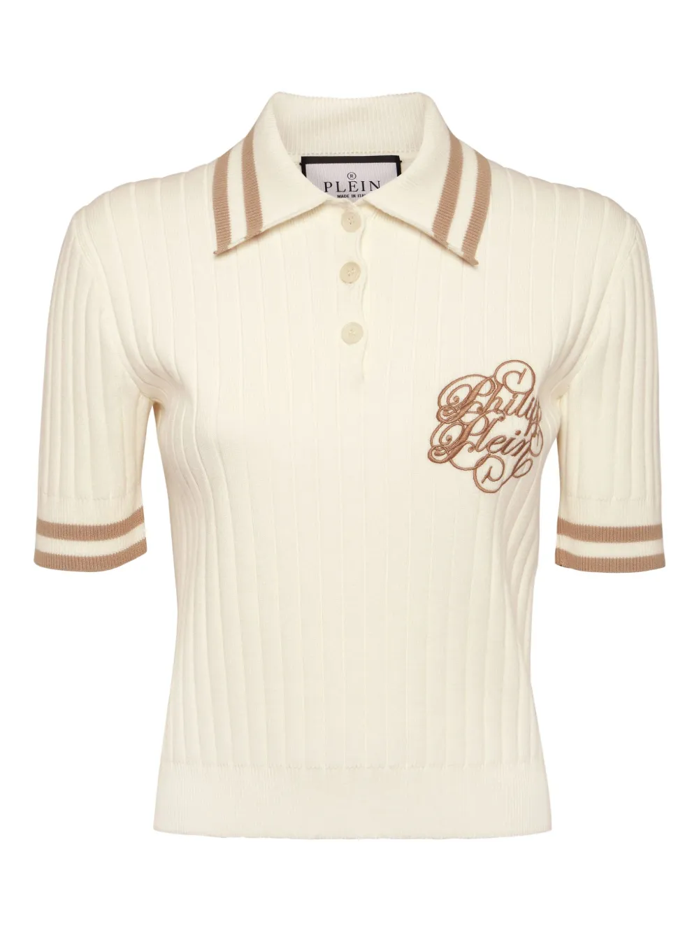 Philipp Plein Polotop met geborduurd logo Wit
