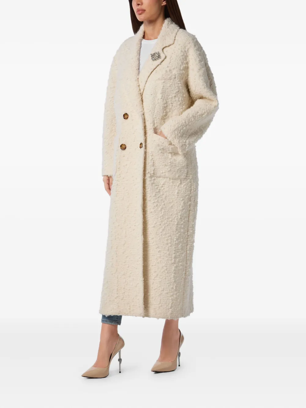 Philipp Plein Jas met dubbele rij knopen Beige