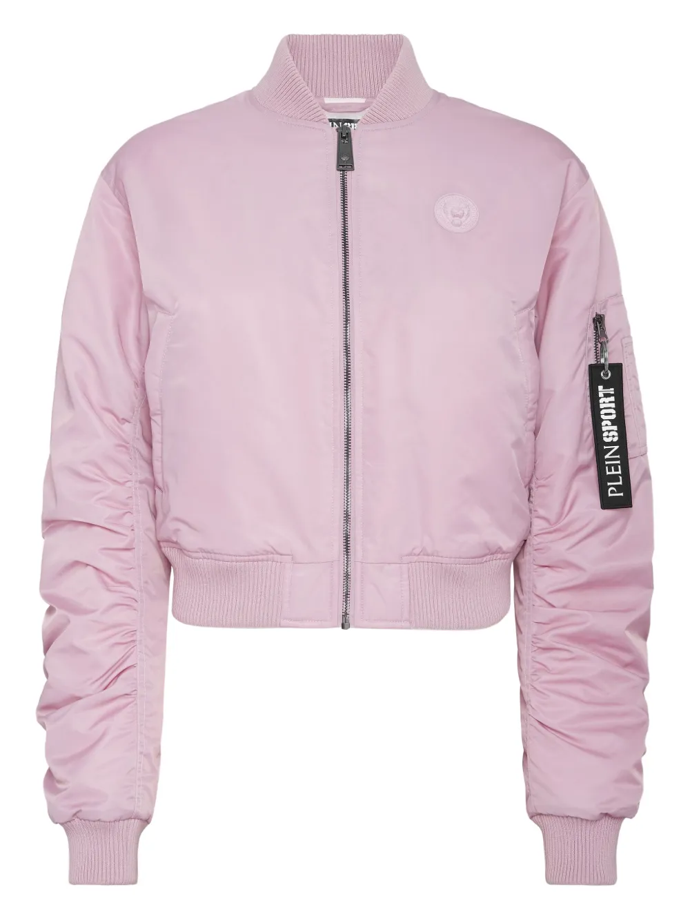 Plein Sport Icon-detail Zip-up Bomber Jacket In Pink