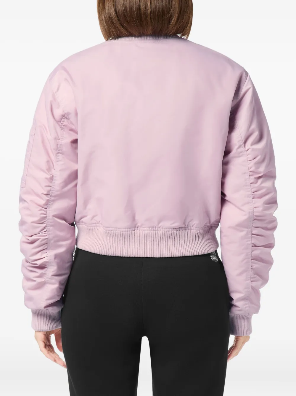 Plein Sport Icon-detail Zip-up Bomber Jacket In Pink