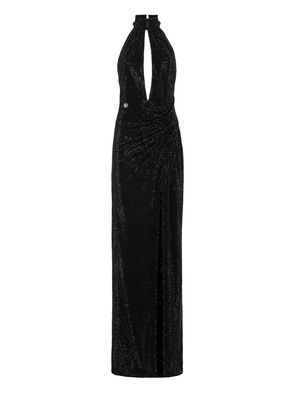 Philipp Plein Maxi-jurk met open rug Zwart