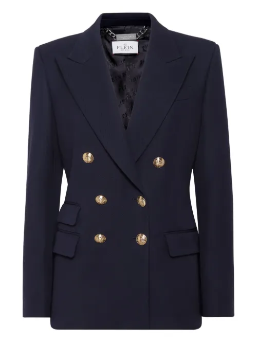 Blazer Marine à boutonnière croisée - Philipp Plein - Modalova