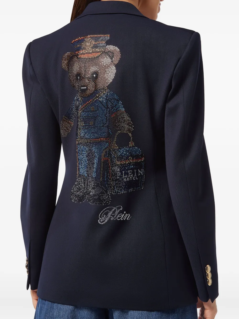 Philipp Plein Marine dubbele rij knopen blazer Blauw