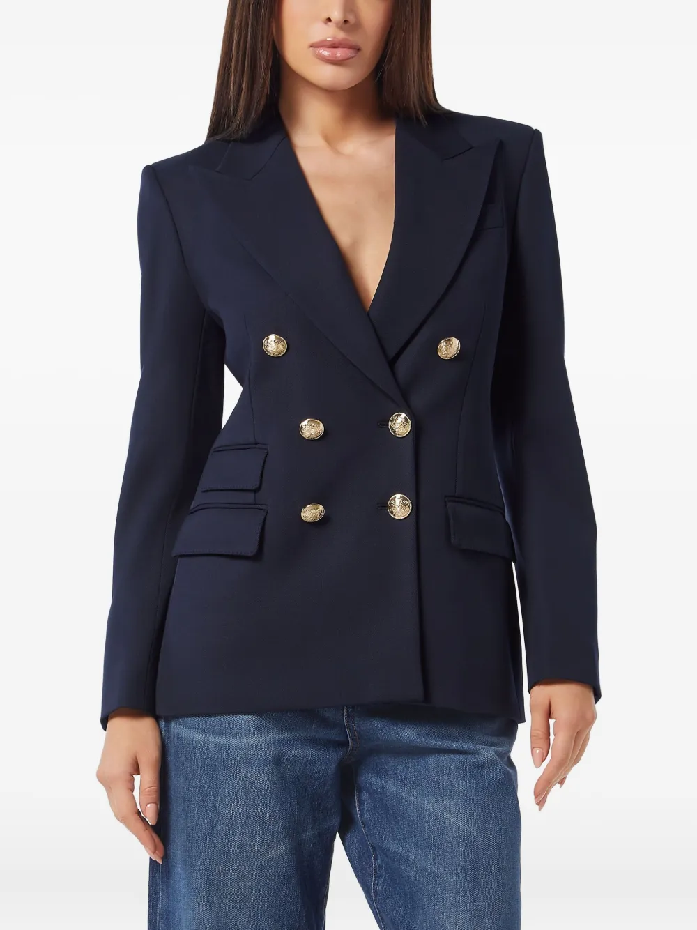 Philipp Plein Marine dubbele rij knopen blazer Blauw