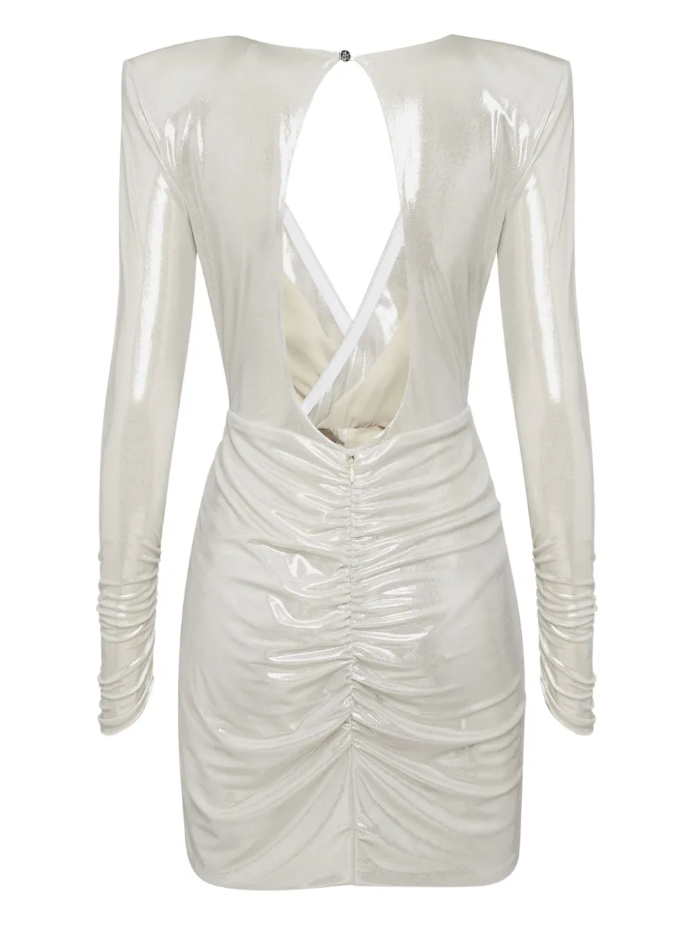 Philipp Plein Gedrapeerde mini-jurk met doodskopdetail Grijs