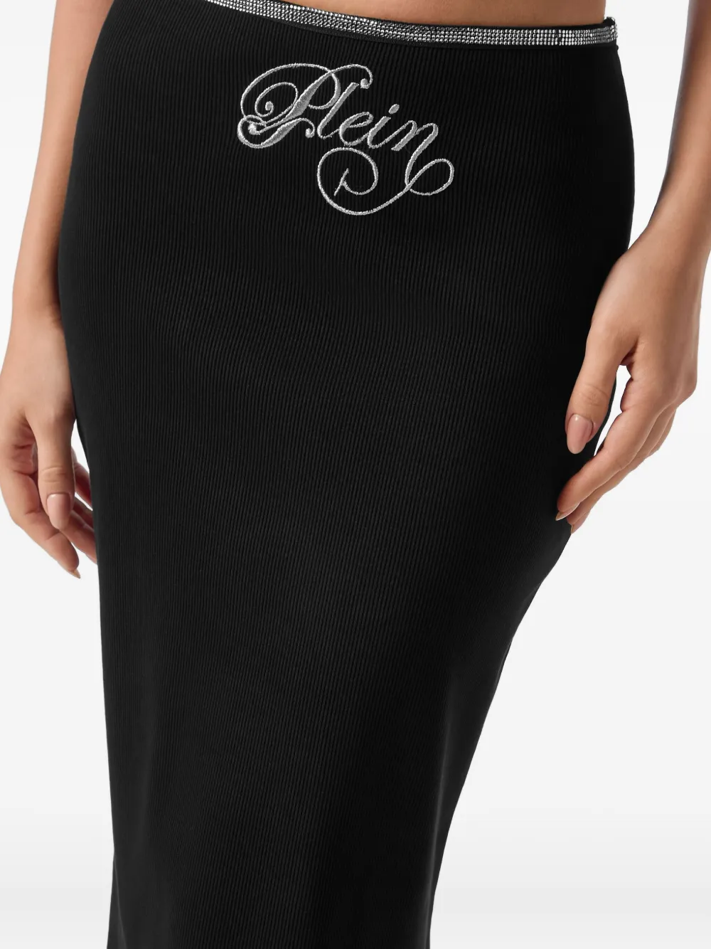 Philipp Plein Signature midi-rok Zwart