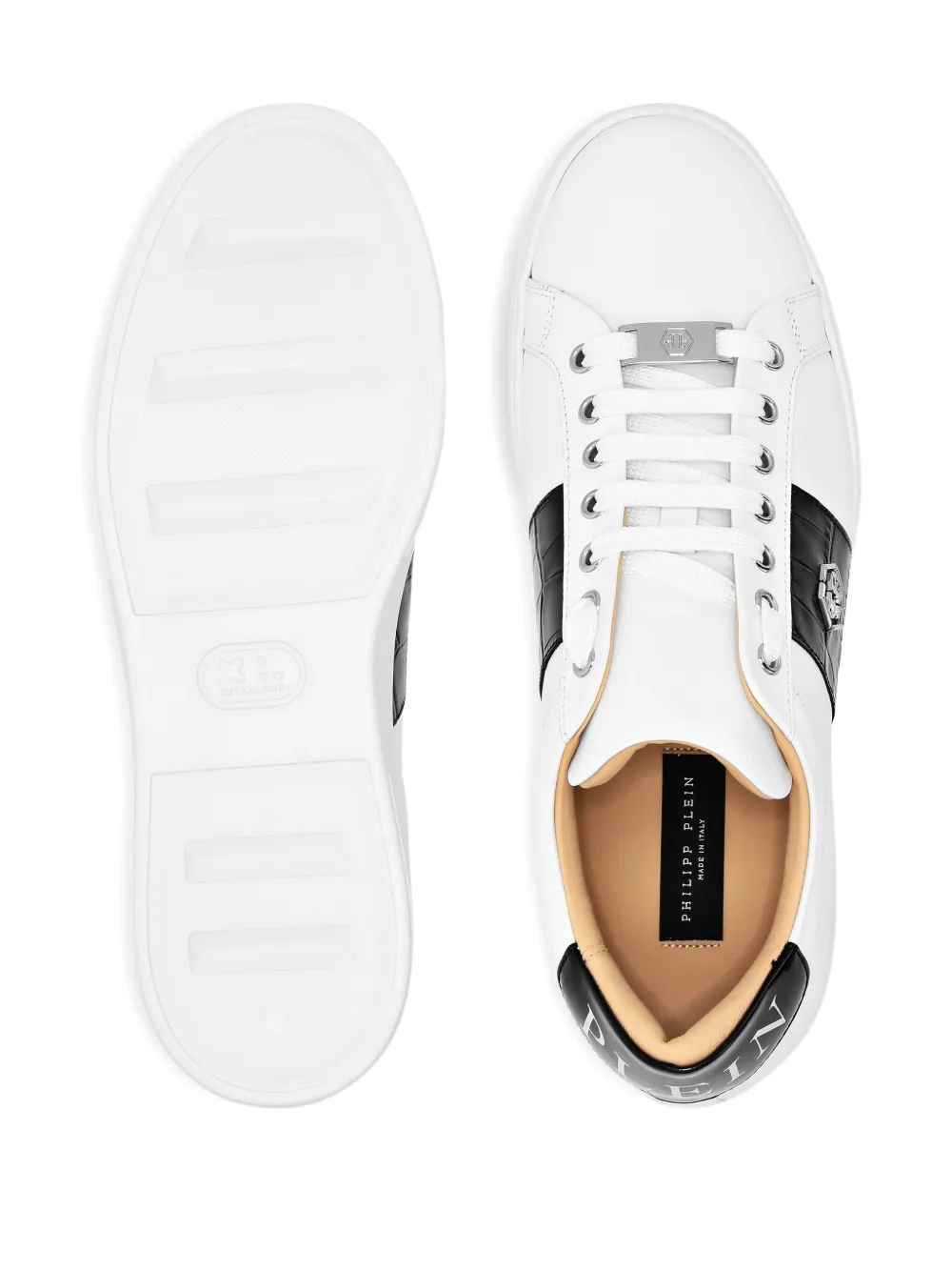 Philipp Plein crocodile-effect panelled sneakers White