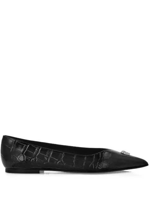 Philipp Plein skull-embellished flat pumps
